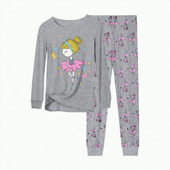 mgoYE Toddler Boys Pajama Monster Truck Pjs Soccer Baseball Sport Kids Dinosaur 2 Piece Sleepwear Clothes Age 2-9|Grey 8-9 Years