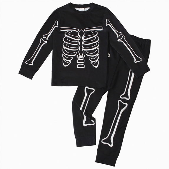 mgoYE Toddler Boys Skeleton Pajamas Sets Kids Sleepwear Boys Halloween 2 Pcs PJS