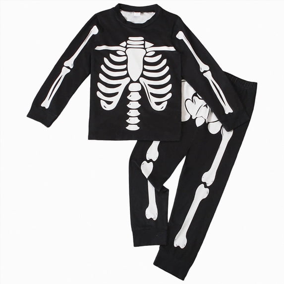 mgoYE Toddler Boys Skeleton Pajamas Sets Kids Sleepwear Boys Halloween 2 Pcs PJS