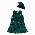 thumbnail image 1 of mgoYE Toddler Girl Christmas Outfit Long Sleeve Christmas Dress for Baby Infant Toddler Kids(Dark Green,2-3 Years), 1 of 7