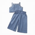 thumbnail image 1 of mgoYE Toddler Girl Clothes 5t-6t Toddler Girl Clothes Summer Outfits Kids Short Fly Sleeve Cute Ruffle Shirts Tops Floral Pants Set(Blue,3-4 Years), 1 of 8