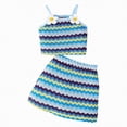 thumbnail image 1 of mgoYE Toddler Girl Clothes 5t Toddler Girl Clothes Toddler Summer Outfits Sleeveless Halter Top Ruffle Short Set Cute Kids Clothes Girls(Blue,2-3 Years), 1 of 7