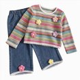 thumbnail image 1 of mgoYE Toddler Girl Clothes Fall Winter Outfits 6 9 12 18 Months 2T 3T Floral Sweatshirt and Jean Pants Set 2 Piece, 1 of 8
