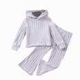 thumbnail image 1 of mgoYE Toddler Girl Fall Clothes 1T 2T 3T 4T 5T 6T 7T Kid Toddler Girl Clothes Sleeve Top+Bottom Pants 2PC Fall Winter Outfit Set(Grey,6-7 Years), 1 of 6