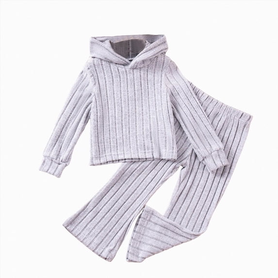 mgoYE Toddler Girl Fall Clothes 1T 2T 3T 4T 5T 6T 7T Kid Toddler Girl Clothes Sleeve Top+Bottom Pants 2PC Fall Winter Outfit Set(Grey,6-7 Years)