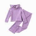 thumbnail image 1 of mgoYE Toddler Girl Fall Clothes 1T 2T 3T 4T 5T 6T 7T Kid Toddler Girl Clothes Sleeve Top+Bottom Pants 2PC Fall Winter Outfit Set(Purple,4-5 Years), 1 of 5