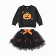 thumbnail image 1 of mgoYE Toddler Girl Halloween Clothes Long Sleeve Pullover Sweatshirt and Tutu Skirt 2 Piece Outfits 18 24M 3t 4t 5t Kids Clothing Set Party Dress(Black,18-24 Months), 1 of 8