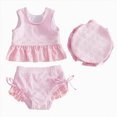 thumbnail image 1 of mgoYE Toddler Girl Swimsuit 3t One Piece Toddler Girl Swimsuits Infant Baby Girl Bathing Suit Bikini Sets Swimwear 3 Piece Summer Beach Outfit Top Shorts Hat(Pink,6-12 Months), 1 of 6