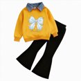 thumbnail image 1 of mgoYE Toddler Girls Clothes 3t Girls 2 Piece Outfits Long Sleeve Butterfly Sweatshirt & Flared Pants Fall Clothing Set(Sky Blue,2-3 Years), 1 of 9