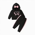thumbnail image 1 of mgoYE Toddler Girls Clothes Baby Outfits Mama's Girl Hoodie Sweatshirts Flower Sweatpants 2Pcs Tracksuit Fall Winter Clothing|Black 9-12 Months, 1 of 3