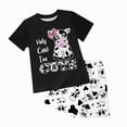thumbnail image 1 of mgoYE Toddler Girls Clothes Boys Cow Print T-shirt + Shorts Cute Summer Short Set Indoor Clothes(Black,4-5 Years), 1 of 6
