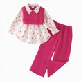 thumbnail image 1 of mgoYE Toddler Girls Clothes Long Sleeve Ruffle Top and Pants 2Pcs Fall Winter Outfits, 1 of 9