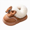 thumbnail image 1 of mgoYE Toddler House Slippers 2-9T Girls Bow Detail Warm Fuzzy Non‑Slip Kids Indoor Home Shoes 13, 1 of 9