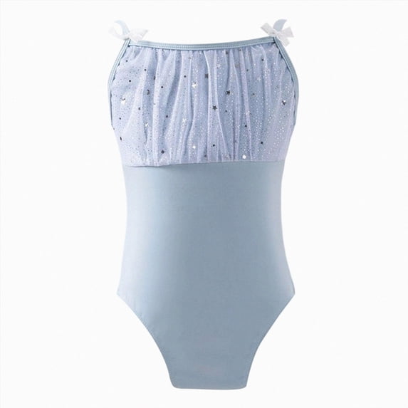 mgoYE Toddler Kids Girls Leotards for Ballet, Double Breast Dance Bodysuit(Blue,9-10 Years)