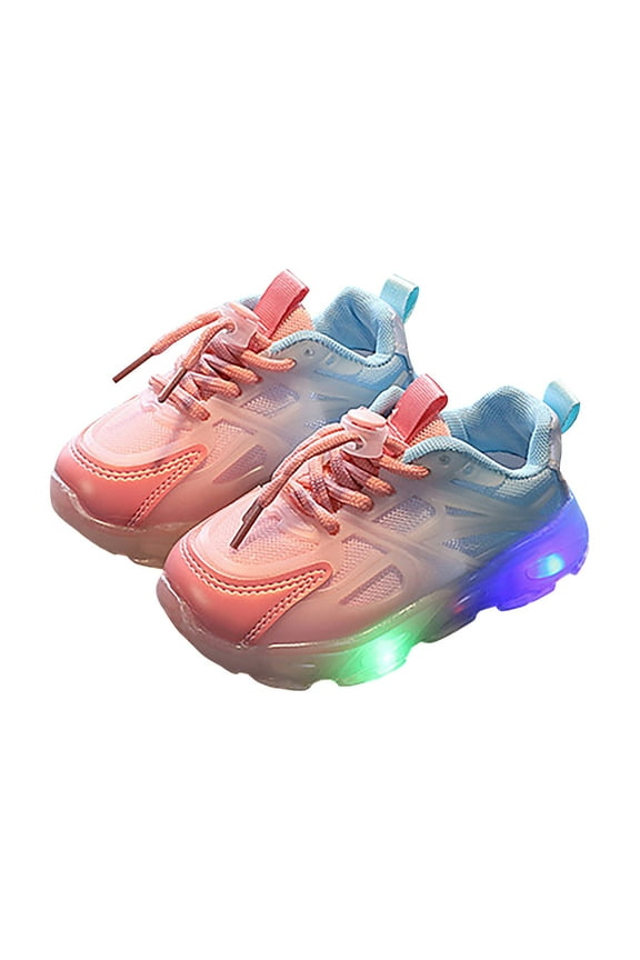 Toddler Light Up Shoes Lightweight Breathable Luminous Sneakers for Toddler Running Shoes Kids|Pink 7