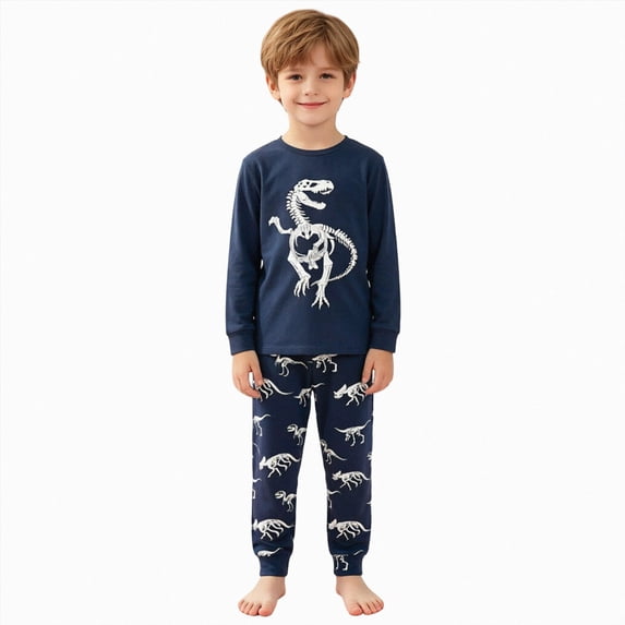mgoYE Toddler Sets for Boys Cotton Dinosaur Pjs Toddler 2 Piece Sleepwear