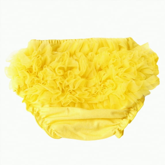 mgoYE Toddler Training Underwear Girls Toddler Infant Baby Girls Lace Ruffle Bloomers Elastic Cotton Tutu Briefs Panties Bottom Shorts (Yellow,0-6 Months)