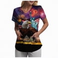 thumbnail image 1 of mgoYE Top for Women 250th Anniversary USA Shirt Patriotic Shirts for Women 4th of July T Shirts American Flag Graphic Tees Tops Short Sleeve Fourth of July Outfits|Dark Gray M, 1 of 1