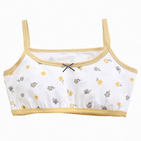 mgoYE Training Bra for Girls 10-12 Training Bras for Girls Seamless Teen Girls Lightly Padded Bras Ultra Comfort Soft Tween Bras(Khaki,7-8 Years)