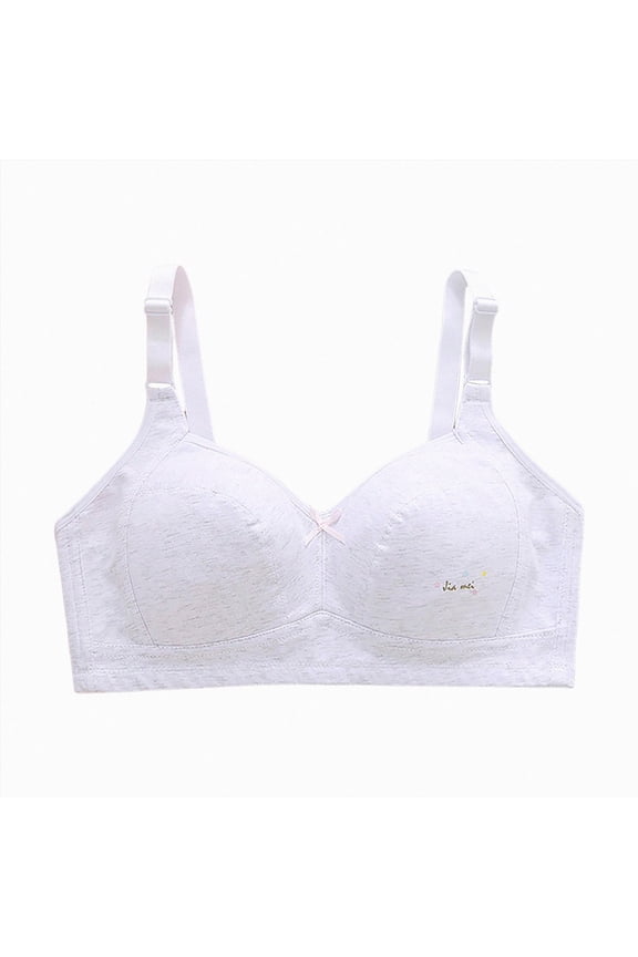 Training Bras for Girls 9-18 Years Sports Seamless Bra with Removable Padding Bras(Light Gray,11-12 Years)