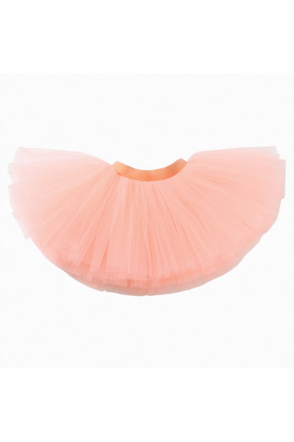 Tutu for Toddler Girls Kids 4 Layers Princess Dress up Soft Tulle Birthday Dance Skirt(Orange,4-7 Years)