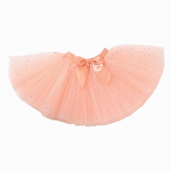 mgoYE Tutu for Toddler Girls Kids 4 Layers Princess Dress up Soft Tulle Birthday Dance Skirt(Orange,8-11 Years)