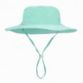 thumbnail image 1 of mgoYE UPF50+ Wide-Brim Sun Hat Boys Girls Sun Protection Hat Zoo Beach Swim Bucket Hat for Baby Toddler Kid(Light Green,6-10 Years), 1 of 5