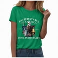thumbnail image 1 of mgoYE USA 250th Anniversary Shirt Women United States 250 Years Since 1776 2026 O Neck USA Flag Shirt for Women Green XL, 1 of 8