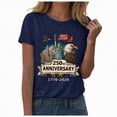 thumbnail image 1 of mgoYE USA T Shirt Women Women's 250th America Anniversary Independence 250 Years of Freedom O-Neck T-Shirt(Navy,M), 1 of 8