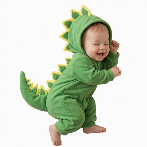 mgoYE Unisex Baby Animal Pajamas, Infant Flannel Hooded Halloween Jumpsuit Homewear/Sleepwear Size 3-6 Months