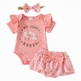 thumbnail image 1 of mgoYE Western Baby Girl Summer Clothes My 1st Rodeo Short Sleeve Romper Shorts Headband Set Cute Infant Cowgirl Outfits|Pink 0-3 Months, 1 of 9