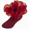 thumbnail image 1 of mgoYE White Ruffle Socks Toddler Girls Ruffle Socks Toddler Girl Frilly-Dress Socks Double Lace Big Ruffles Fold Over Church Fancy Sock for Baby Kids(Red,1-3 Years), 1 of 9