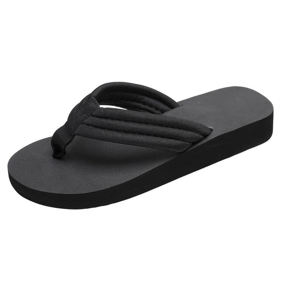 mgoYE Wide Flip Flops for Women Flip Flops Platform Thong Sandals Comfortable Beach Casual Indoor Outdoor Walking Summer Shoes|Black 6.5