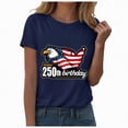 thumbnail image 1 of mgoYE Women 250 Anniversary Shirt Patriotic Tops Tee Happy 250th Birthday Clothes for Women Navy 3XL, 1 of 8