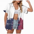 thumbnail image 1 of mgoYE Women Clothing Navy 250th Anniversary Gifts Women Button T-Shirts Graphic Tees Womens 250 Years of Freedom 1776 2026 American Flag 4 July Vintage O-Neck Button T-Shirt|White 3XL, 1 of 2