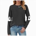 thumbnail image 1 of mgoYE Women Halloween Shirt Graphic T-shirt Casual Crew Neck Long Sleeve Tee Tops, 1 of 8