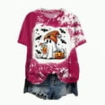 thumbnail image 1 of mgoYE Women Halloween Shirt Halloween Shirts for Women: Halloween Pumpkin Shirt Cute Ghost Shirts Spooky Season Tee Fall Graphic Short Sleeve Tee(E-Hot Pink,2XL), 1 of 5