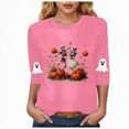 thumbnail image 1 of mgoYE Women Halloween Shirts Fall Spooky Season Doodle Graphic Short Sleeve Autumn Tops Blouse Woman Tshirts Size S, 1 of 5