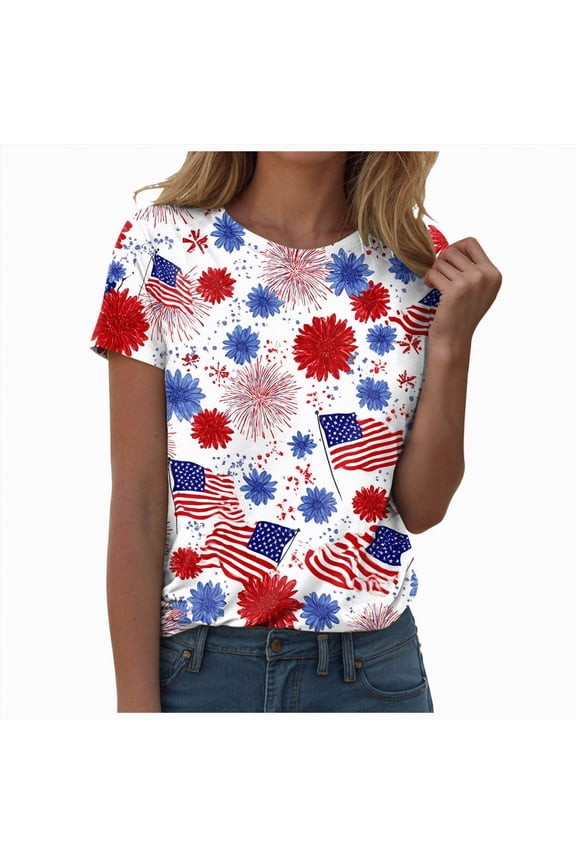 Women USA 250th Anniversary Shirt USA Flag Tshirt Funny American Eagle Graphic Fashion T-Shirts for Womens Red M