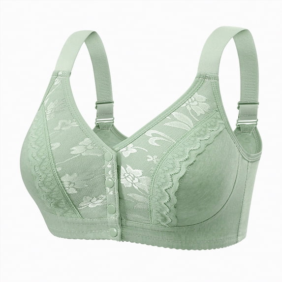 mgoYE Women's Floral Lace Bra Plus Size Firm Hold Non Wired Full Coverage Minimizer(Green,52)