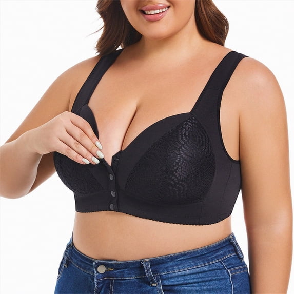 mgoYE Women's Full Coverage Minimizer Underwire Plus Size Support Bra(Black,44E)