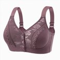 thumbnail image 1 of mgoYE Women's Full Coverage Wireless Bra Comfort Minimizer Bras Plus Size Floral Pattern Support(Purple,52), 1 of 4