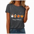 thumbnail image 1 of mgoYE Women's Halloween Tshirts Funny Novelty Graphic Halloween Holiday Tshirt Short Sleeve Tshirt Woman Shirts(Dark Gray,3XL), 1 of 7