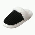 thumbnail image 1 of mgoYE Women's House Slippers Indoor Outdoor Moccasin Fuzzy Fluffy Furry Loafers Suede Warm Shoes|Black 9.5, 1 of 7