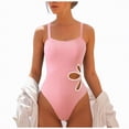 thumbnail image 1 of mgoYE Women's One Piece Swimsuits Cutout Bathing Suits Beach Summer Swim Outfits(Pink,XL), 1 of 9