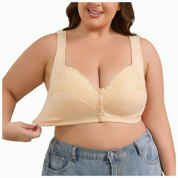 mgoYE Women's Plus Size Minimizer Underwire Full Coverage Unlined Seamless Cup Bras(Light Yellow,44F)