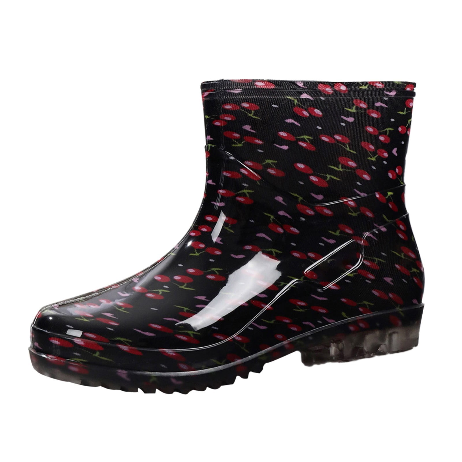 mgoYE Women's Short Rain Boots Waterproof Anti Slip Rubber Ankle Booties Rainboots for Women|Hot Pink 7.50