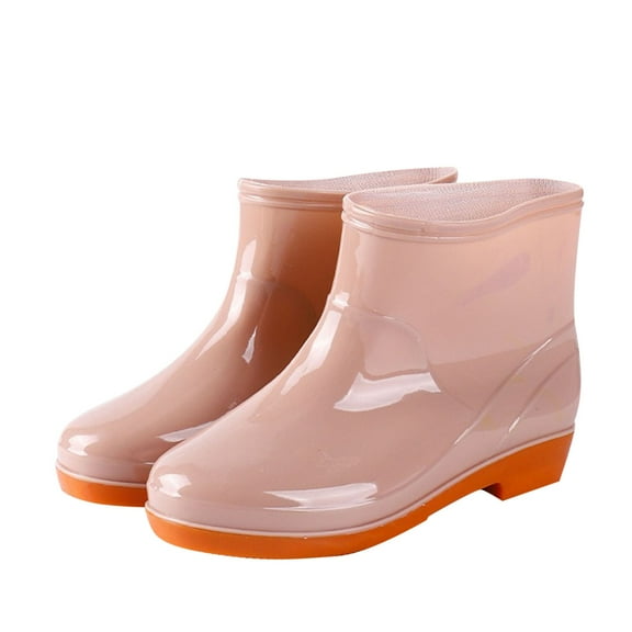 mgoYE Women's Short Rain Boots Waterproof Anti Slip Rubber Ankle Booties Rainboots for Women|Khaki 6.5
