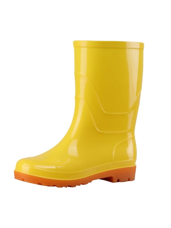 Women's Short Rain Boots Waterproof Anti Slip Rubber Ankle Booties Rainboots for Women|Yellow 7.5