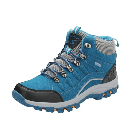 Women's Waterproof Hiking Boots Winter Snow Boots Outdoor Trekking Camping Trail Hiking Boots|Blue 7.5